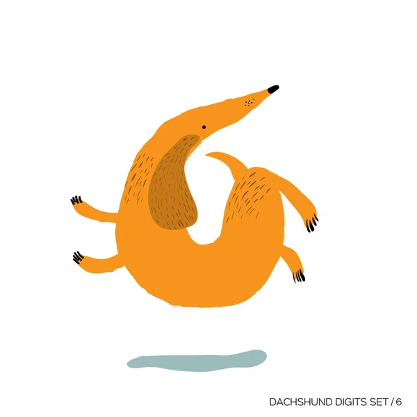 Lindo dachshund ilustración — Archivo Imágenes Vectoriales