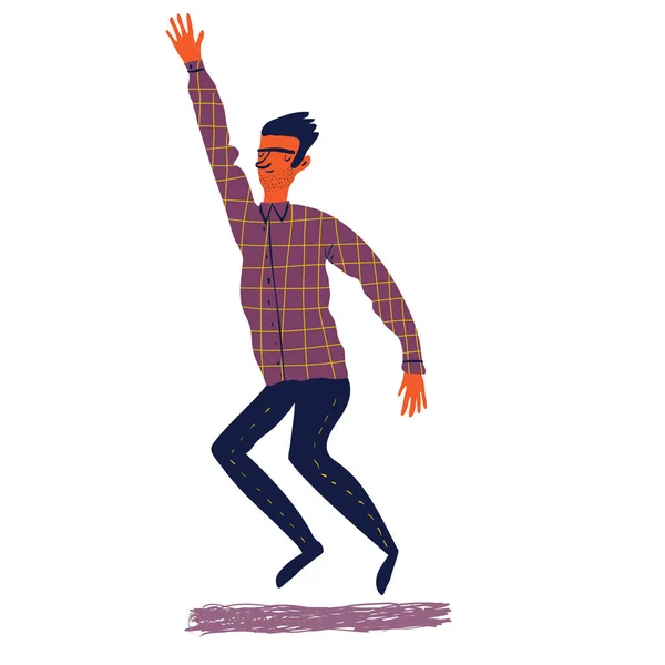 Joven hombre bailando — Vector de stock