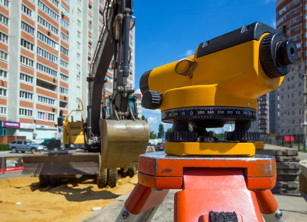 Voronezh Russland Juni 2019 Geodätische Arbeiten Auf Der Baustelle — Stockfoto