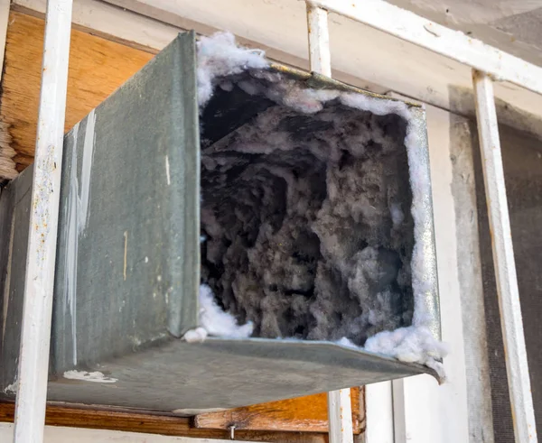 Old Air Duct Filled Dust Dirt — Stock Photo, Image