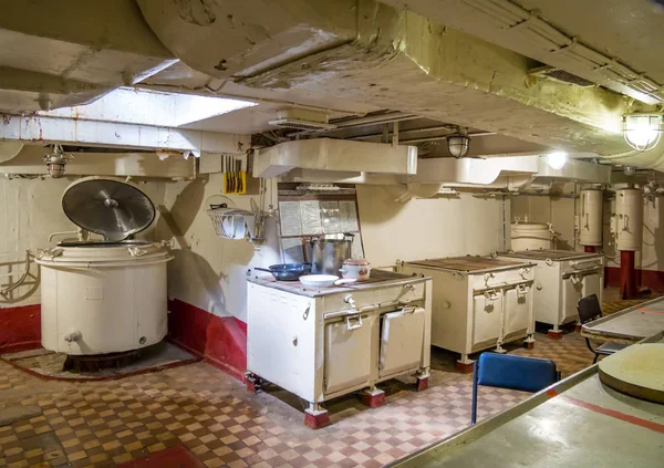 Novorossiysk Russia August 2019 Interior Ship Galley Cruiser Museum Mikhail — Stockfoto