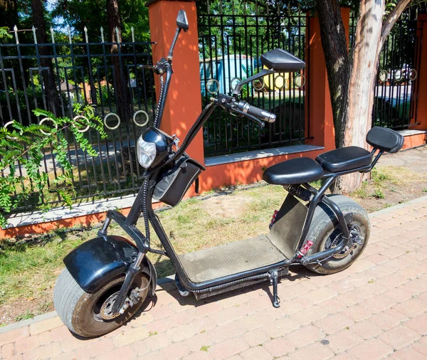 Kabardinka Russia August 2019 Small Electric Scooter Parked Sidewalk — 스톡 사진