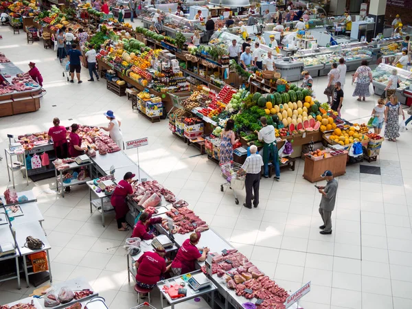 Voronezh Rusia Agustus 2019 Pandangan Atas Rak Rak Perdagangan Pasar — Stok Foto