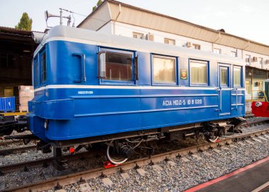 Voronezh, Rusya - 29 Ağustos 2019: Demiryolu demiryolu AS-1A, demiryolu teçhizatı retro sergisi, Voronezh