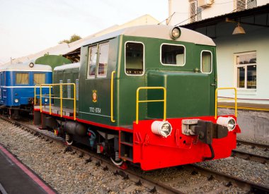 Voronezh, Rusya - 29 Ağustos 2019: Lokomotif TGK-2-1, demiryolu ekipmanlarının retro-sergisi, Voronezh