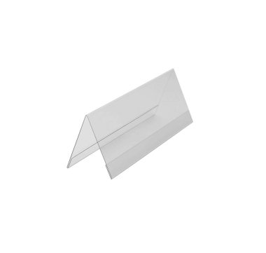 Şeffaf Akrilik masa standı görüntü izole, menü beyaz arka plan için