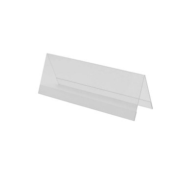 Şeffaf Akrilik masa standı görüntü izole, menü beyaz arka plan için