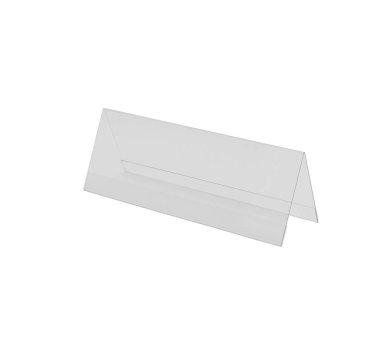 Şeffaf Akrilik masa standı görüntü izole, menü beyaz arka plan için