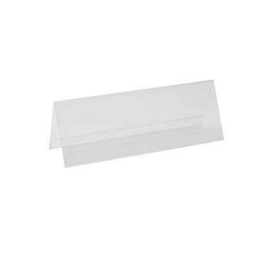 Şeffaf Akrilik masa standı görüntü izole, menü beyaz arka plan için