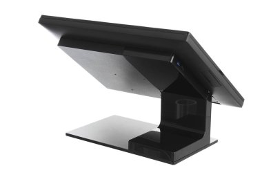 Nokta-in satış sistemi ile beyaz arka plan üzerinde ekran monitör