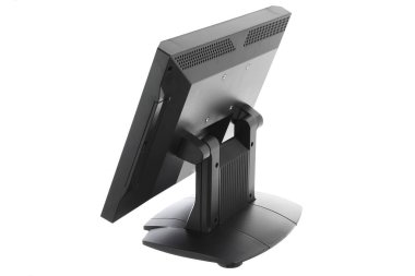 Nokta-in satış sistemi ile beyaz arka plan üzerinde ekran monitör