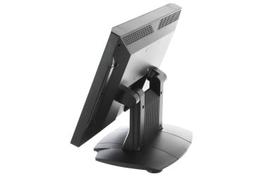 Nokta-in satış sistemi ile beyaz arka plan üzerinde ekran monitör