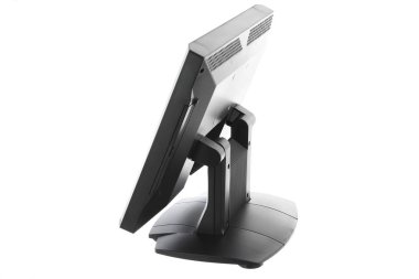 Nokta-in satış sistemi ile beyaz arka plan üzerinde ekran monitör