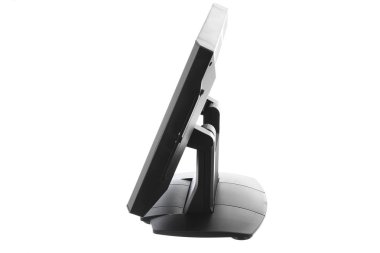 Nokta-in satış sistemi ile beyaz arka plan üzerinde ekran monitör