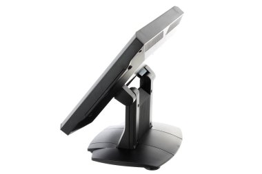 Nokta-in satış sistemi ile beyaz arka plan üzerinde ekran monitör