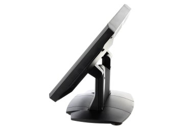 Nokta-in satış sistemi ile beyaz arka plan üzerinde ekran monitör