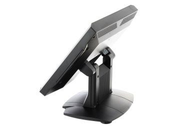 Nokta-in satış sistemi ile beyaz arka plan üzerinde ekran monitör