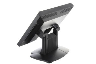 Nokta-in satış sistemi ile beyaz arka plan üzerinde ekran monitör