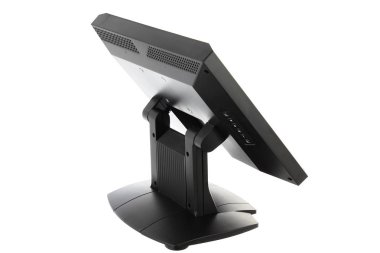 Nokta-in satış sistemi ile beyaz arka plan üzerinde ekran monitör