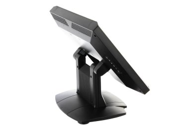 Nokta-in satış sistemi ile beyaz arka plan üzerinde ekran monitör