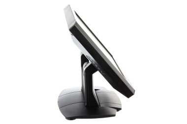 Nokta-in satış sistemi ile beyaz arka plan üzerinde ekran monitör