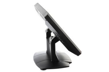 Nokta-in satış sistemi ile beyaz arka plan üzerinde ekran monitör