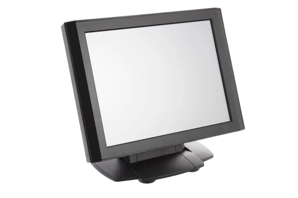 Kassensystem mit Monitor auf weißem Hintergrund — Stockfoto