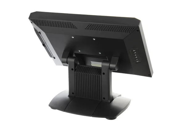 Sistema de ponto de venda com monitor de tela em fundo branco — Fotografia de Stock