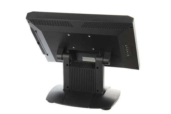 Sistema de ponto de venda com monitor de tela em fundo branco — Fotografia de Stock