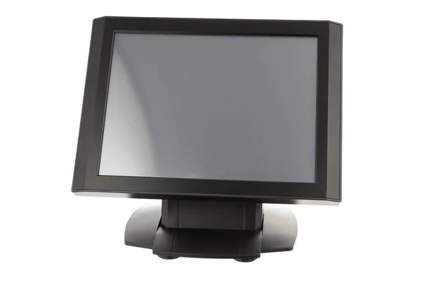 Sistema de punto de venta con monitor de pantalla sobre fondo blanco —  Fotos de Stock
