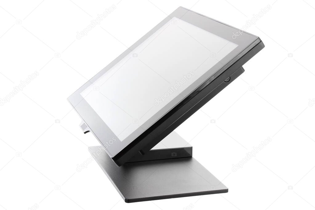 Point Of Sale System with Screen Monitor On White Background