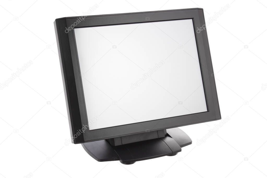 Point Of Sale System with Screen Monitor On White Background