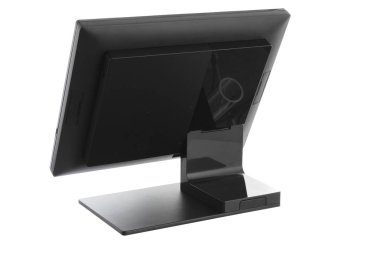 Nokta-in satış sistemi ile beyaz arka plan üzerinde ekran monitör