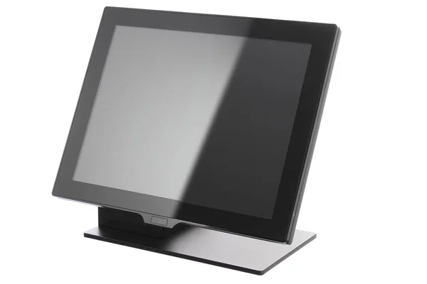 सफेद पृष्ठभूमि पर स्क्रीन मॉनिटर के साथ बिक्री प्रणाली बिंदु — स्टॉक फ़ोटो, इमेज