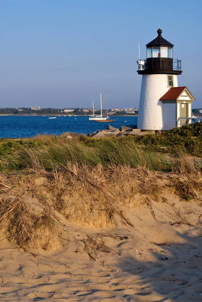 Farol de Brant Point na Ilha Nantucket em Massachusetts — Fotografia de Stock