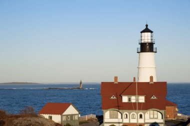 Portland kafa feneri ile Ram Adası ışığında Kasko Bay ana