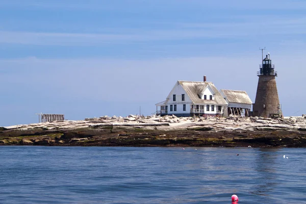 Farol mais remoto da ilha no Maine — Fotografia de Stock