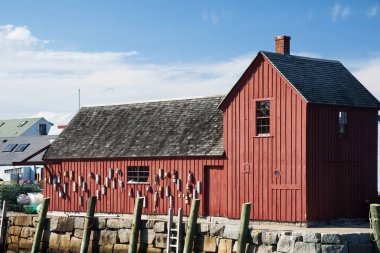 Ünlü kırmızı balık tutma Shack Motif 1 numaralı güneş aydınlatır