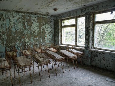 Pripyat Chernobyl dışlama bölgesi, Ukrayna, 2016