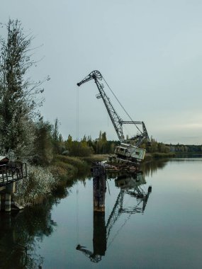 Bağlantı noktası vinç 2016 Pripyat, Ukrayna, yakın