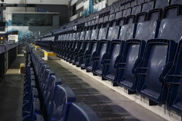 Blue Chairs in an Ice Hockey Arena, 2015 — Stock Photo, Image