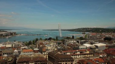 Jet d'Eau çeşme ve göle 2016 Cenevre, İsviçre,