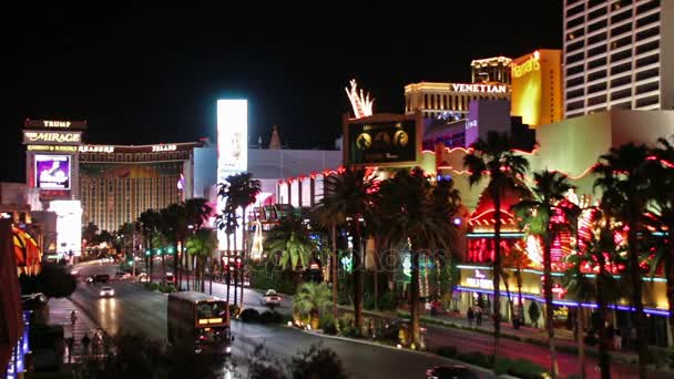 Las Vegas Boulevard és a Flamingo Hotel, Usa, 2017 — Stock videók