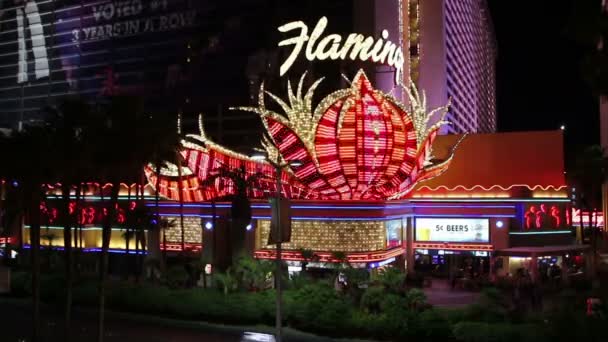 Las Vegas Boulevard och Flamingo Hotel, Usa, 2017 — Stockvideo