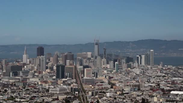 San Francisco skyline from Twin Peaks, USA, 2017 — Stock Video
