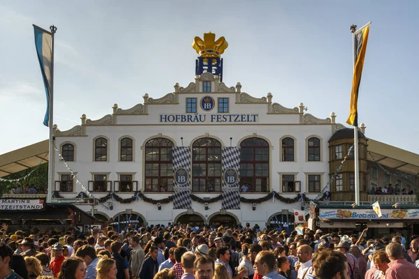 Hofbraeu telt på Oktoberfest i Munchen, Tyskland, 2016 - Stock-foto