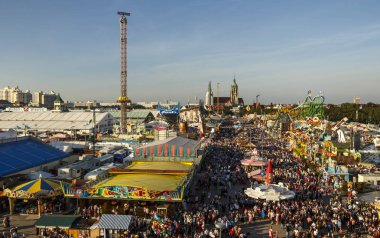 Oktoberfest fairgound 2016 Münih, Almanya,
