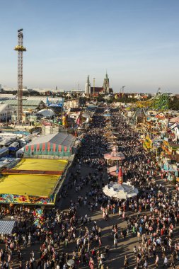 Oktoberfest fairgound 2016 Münih, Almanya,