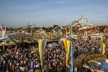 Oktoberfest fairgound 2016 Münih, Almanya,
