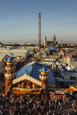 Oktoberfest fairgound 2016 Münih, Almanya,